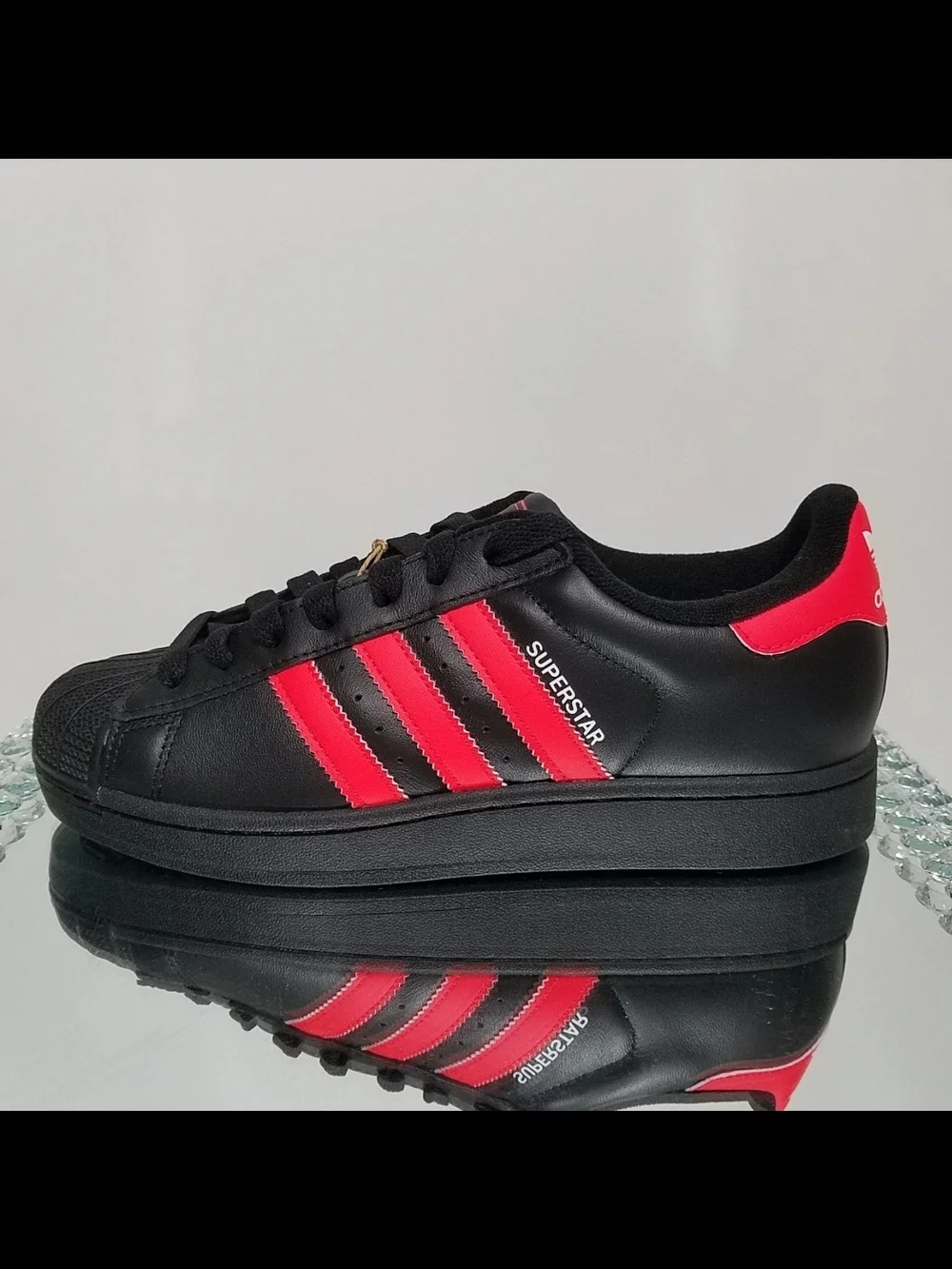 Unisex Adidas Superstar 2 Black Red Leather Sneakers Men’s 11.5